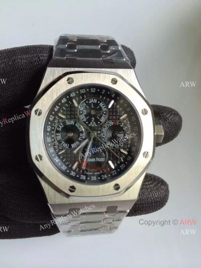 Copy Audemars Piguet Royal Oak Perpetual Calendar Replica Watch SS Black Face